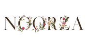 Decorative text 'NOOREA' with floral elements on a white background