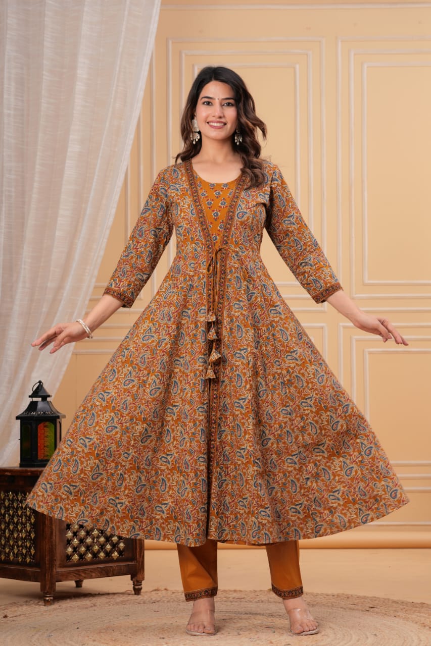The Autumn Spice Printed Angrakha Suit Set
