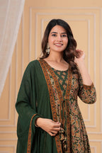 The Forest Blooms Printed Angrakha Suit Set