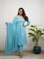 The Blossom Yoke Flared Cotton Suit Set