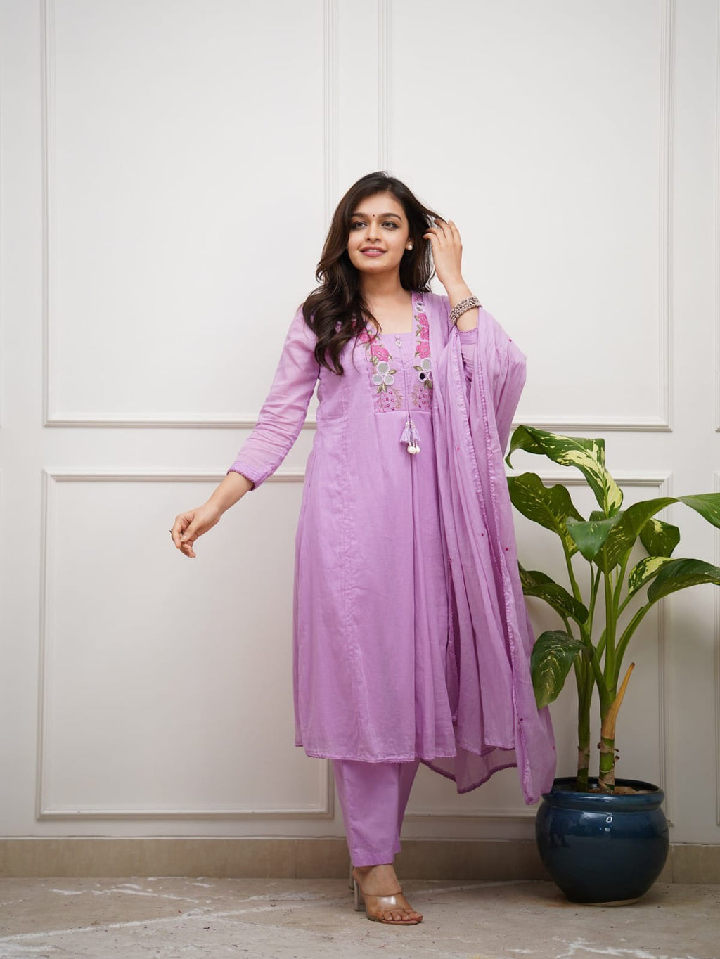 The Blossom Yoke Flared Cotton Suit Set