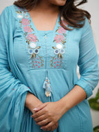 The Blossom Yoke Flared Cotton Suit Set