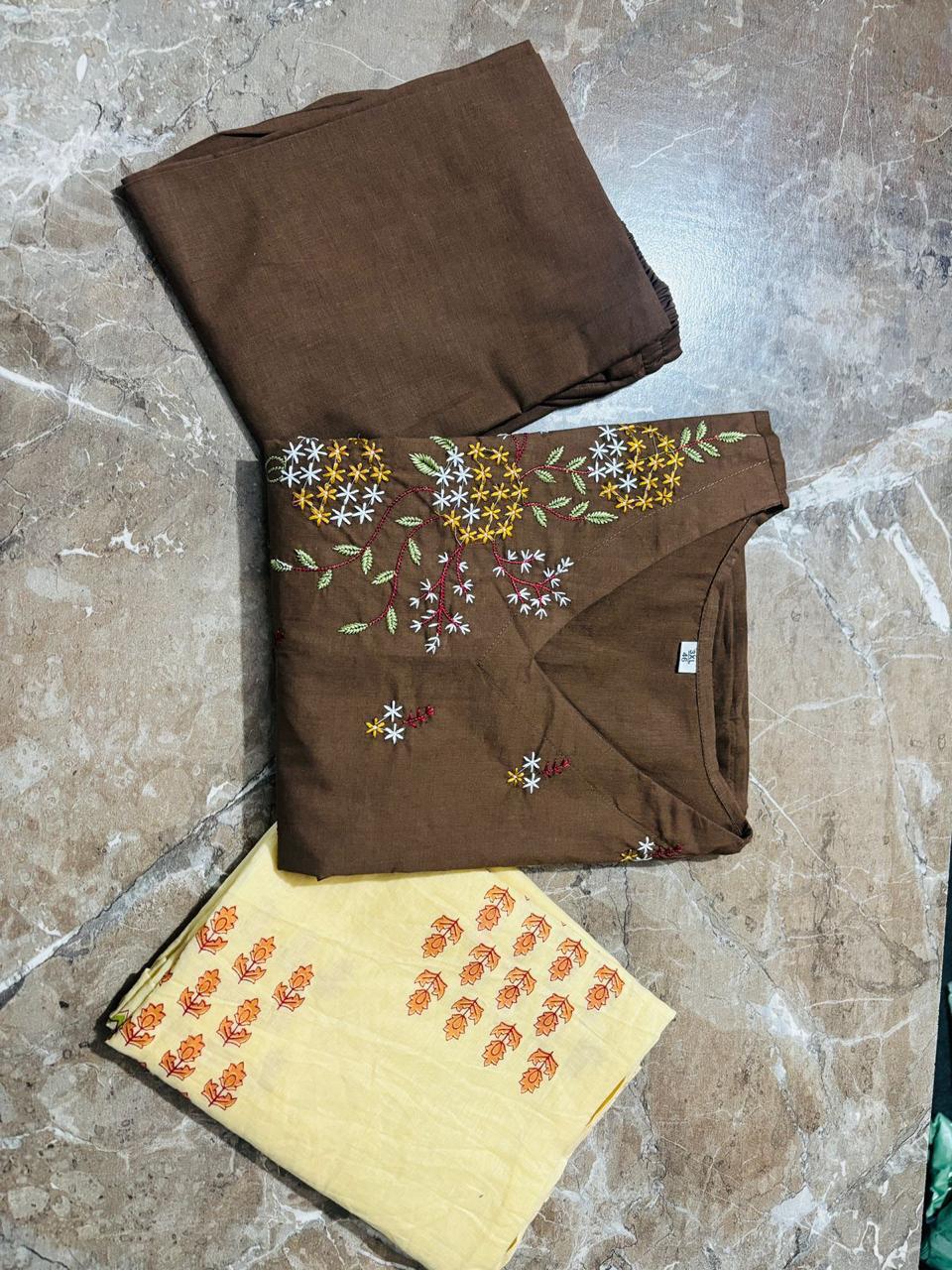 The Olive Grove Embroidered Flare Kurta Set