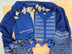 Azure Bloom A-Line Embroidery Suit Set
