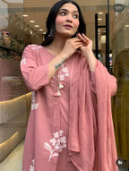 Blush Blossom Cotton Kurta Set