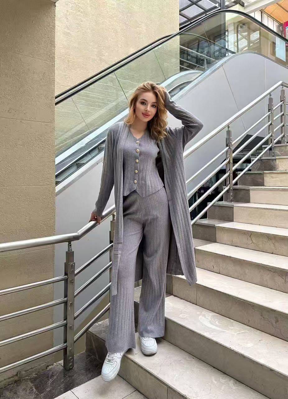 The Luxe Ribbed Knit 3-Piece Loungewear Set