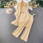 The Luxe Ribbed Knit 3-Piece Loungewear Set