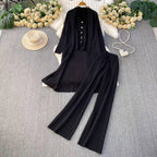 The Luxe Ribbed Knit 3-Piece Loungewear Set