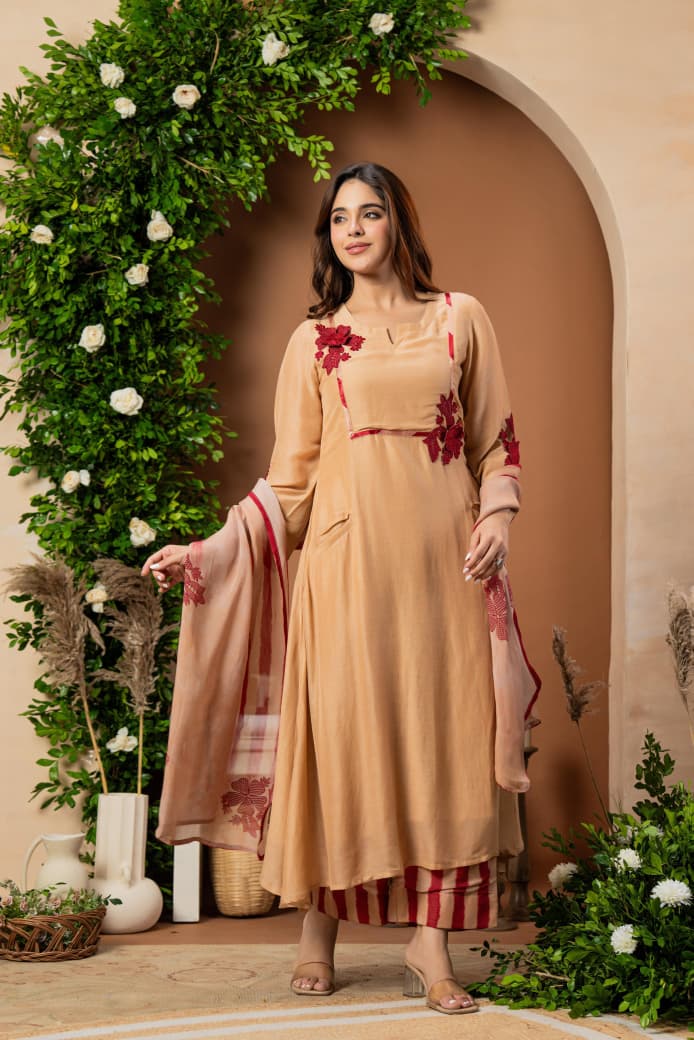 The Artisanal Linen Embroidered Suit Set