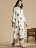 Scalloped Ivory Floral Embroidered cord -sets