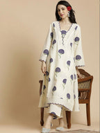 Scalloped Ivory Floral Embroidered cord -sets