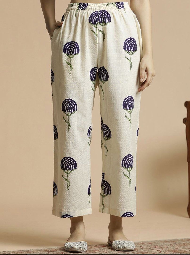 Scalloped Ivory Floral Embroidered cord -sets