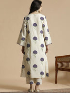 Scalloped Ivory Floral Embroidered cord -sets