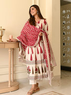 The Crimson Lahariya Cotton Suit
