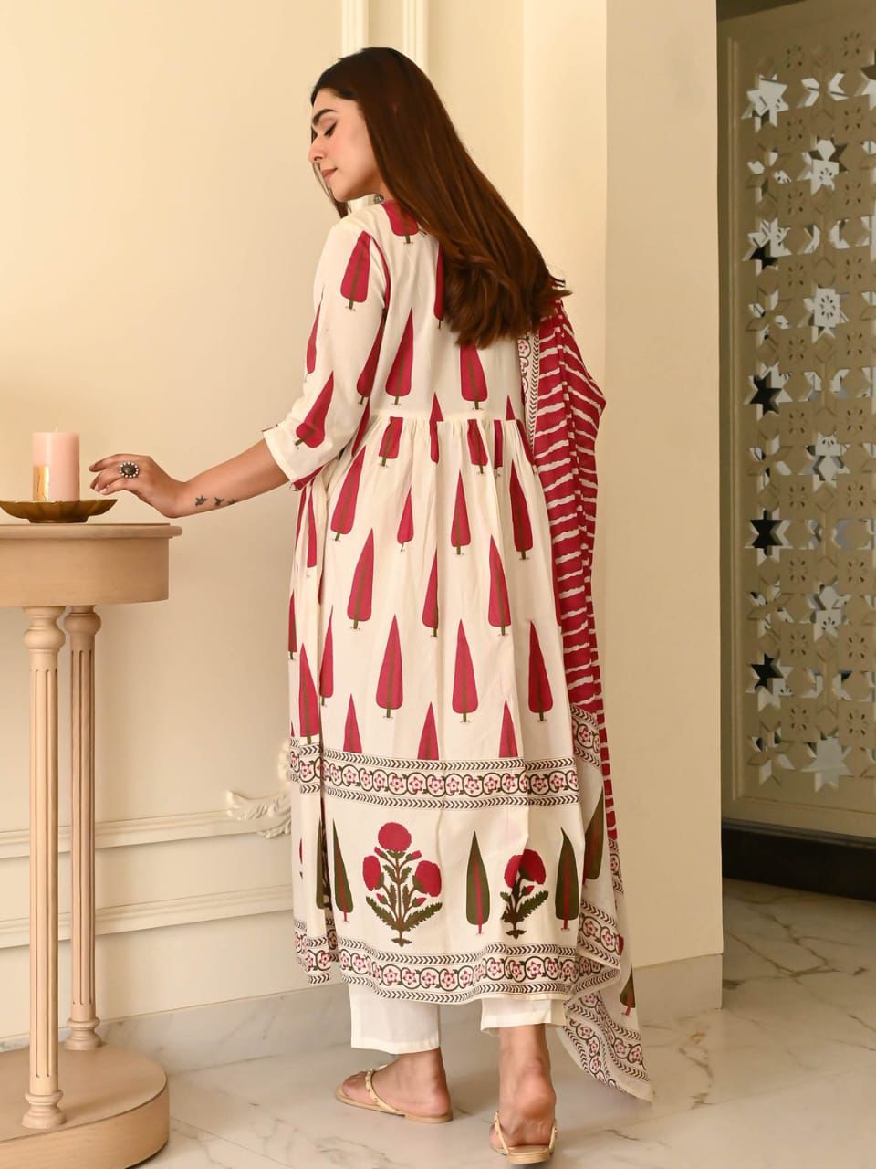 The Crimson Lahariya Cotton Suit
