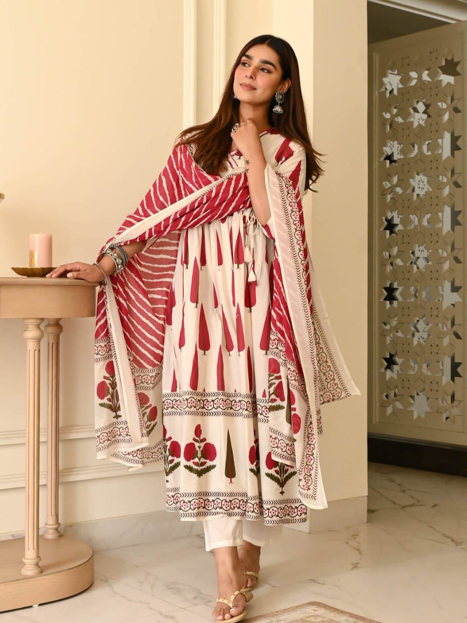 The Crimson Lahariya Cotton Suit