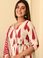 The Crimson Lahariya Cotton Suit