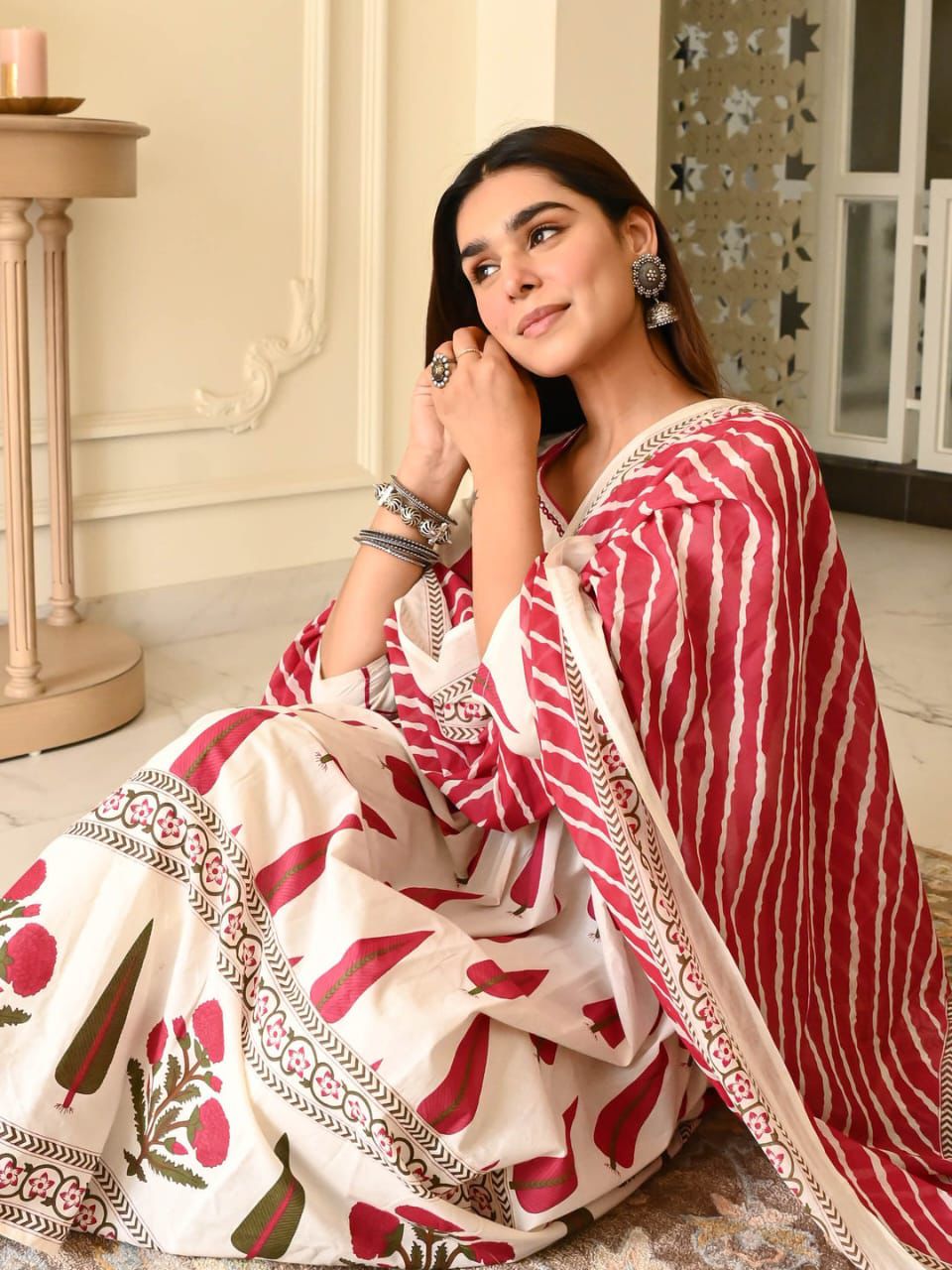 The Crimson Lahariya Cotton Suit