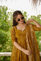 The Golden Hour Bandhani Print Anarkali Set