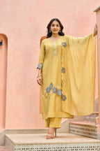 Mal Chanderi Bloom Embroidered Suit Set