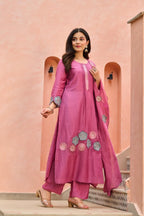 Mal Chanderi Bloom Embroidered Suit Set