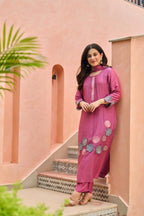 Mal Chanderi Bloom Embroidered Suit Set