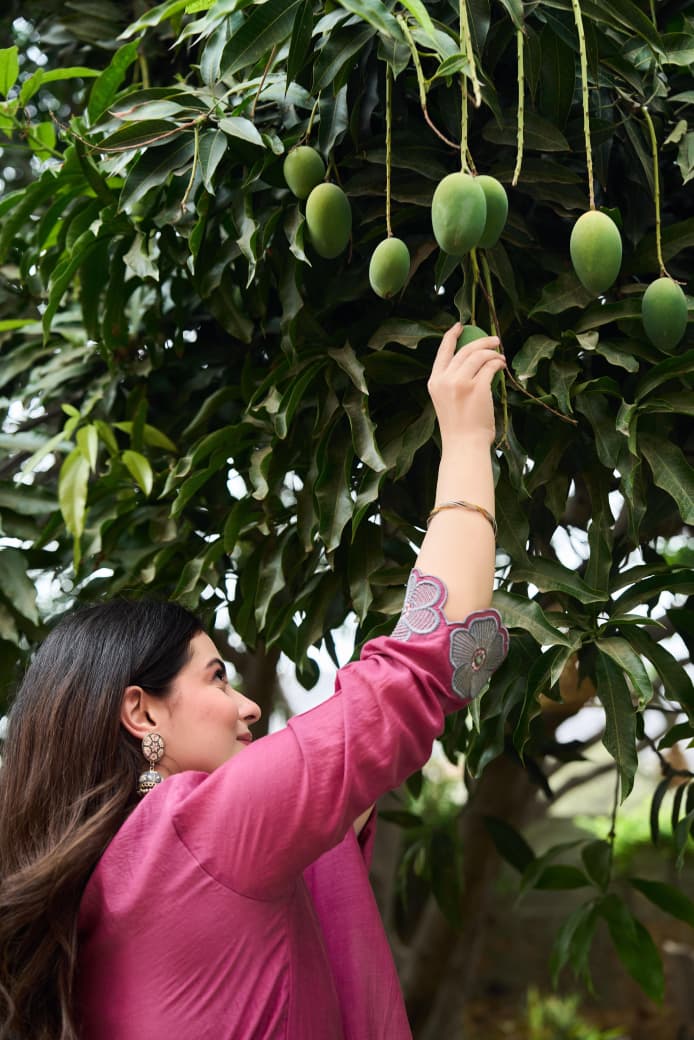 Mal Chanderi Bloom Embroidered Suit Set