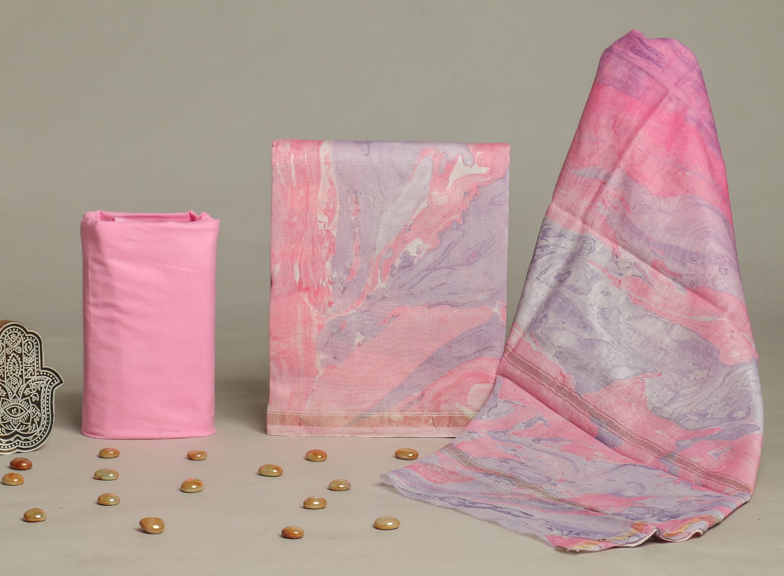 Marble Mist Chanderi Suit Set