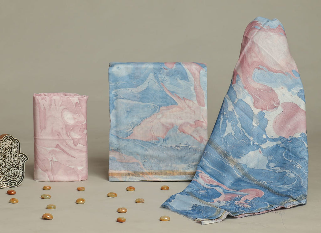 Marble Mist Chanderi Suit Set