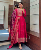 Vibrant Silk Elegance" Anarkali Suit