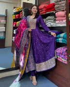 Vibrant Silk Elegance" Anarkali Suit