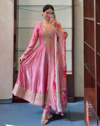 Sweet Serenity" Floral Silk Anarkali