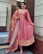 Sweet Serenity" Floral Silk Anarkali