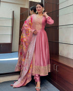 Sweet Serenity" Floral Silk Anarkali