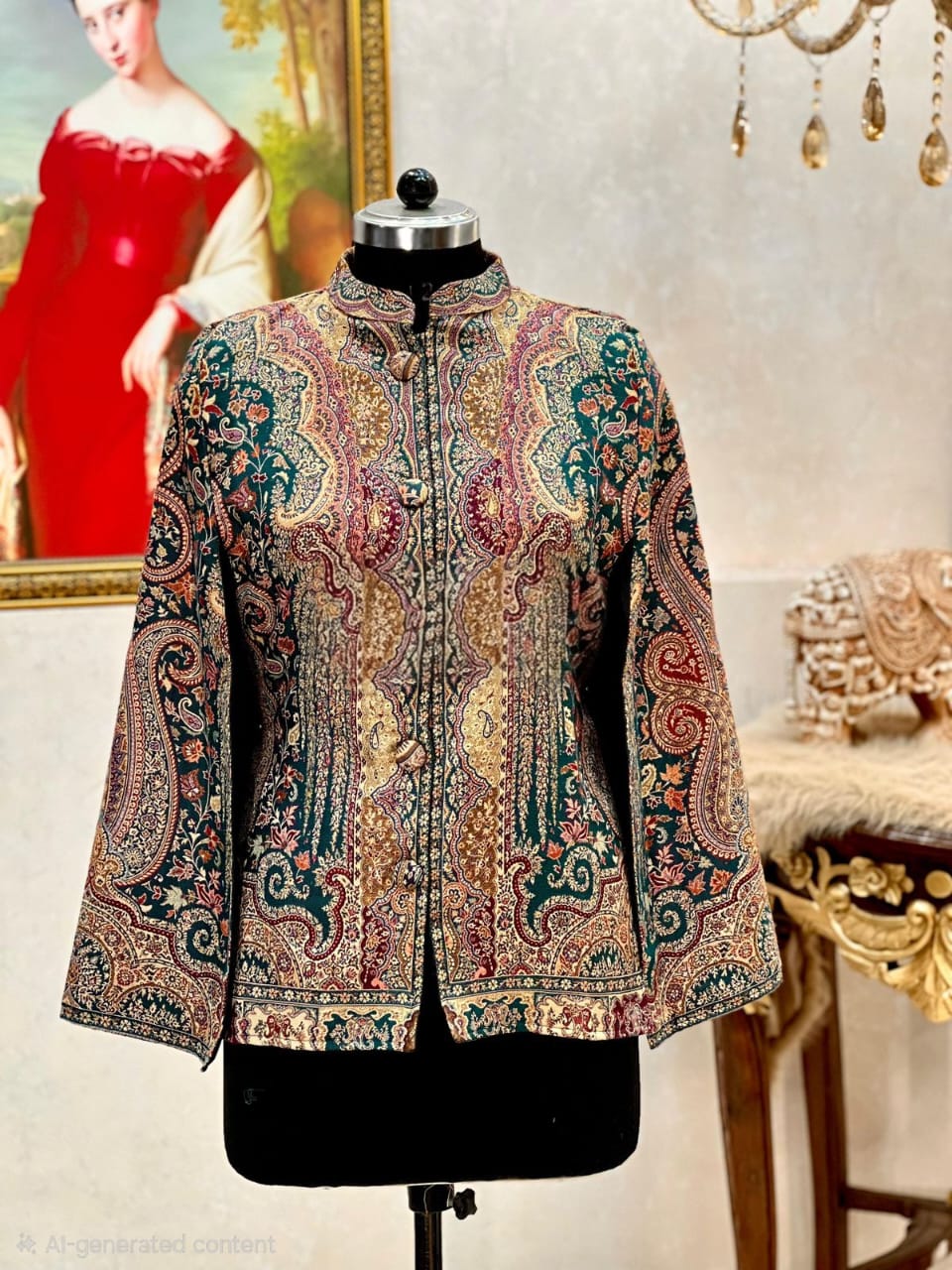 Noor Kalamkani Heritage Jacket – Emerald Edition