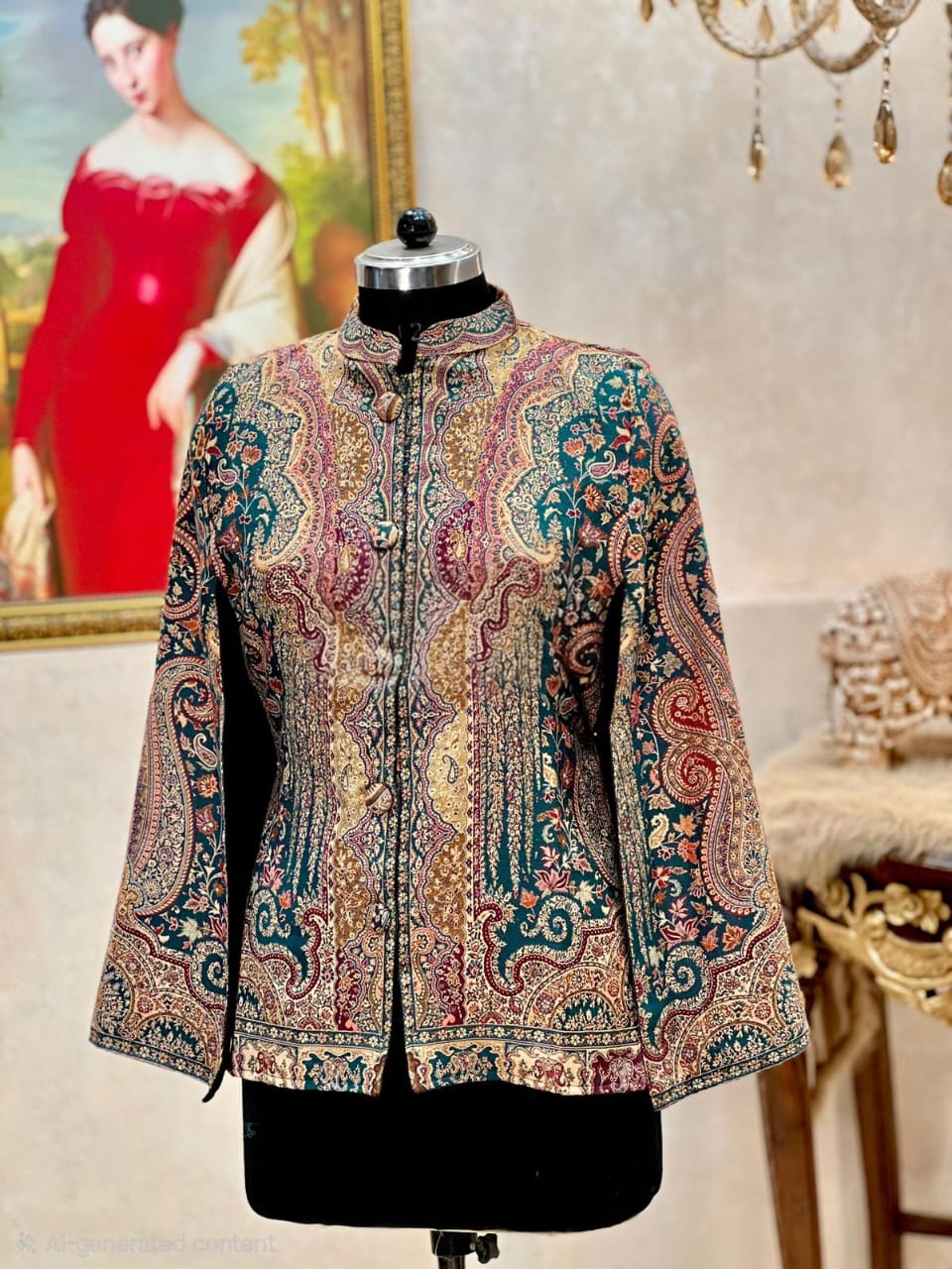 Noor Kalamkani Heritage Jacket – Emerald Edition