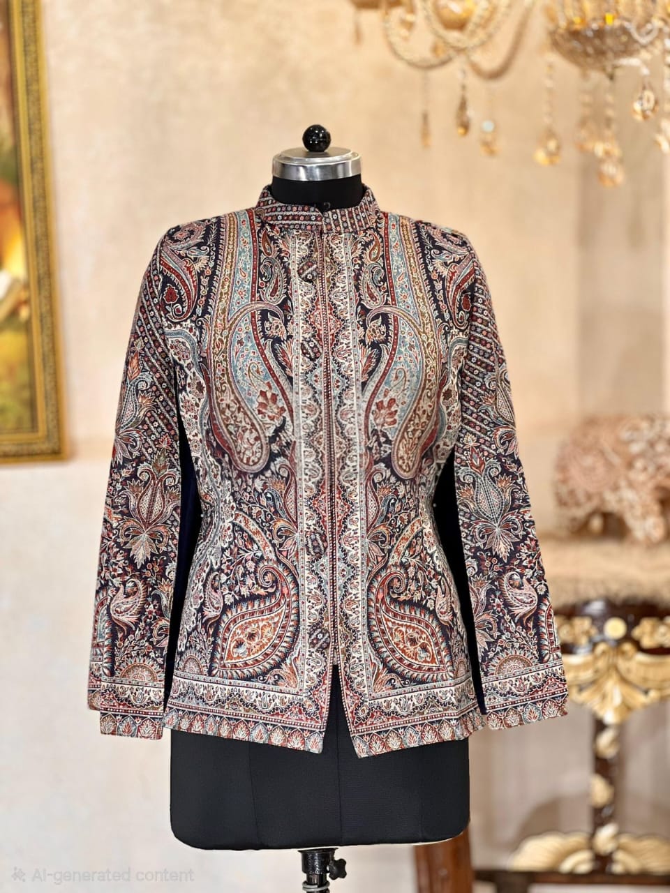 Noor Kalamkani Heritage Jacket – Royal Charcoal