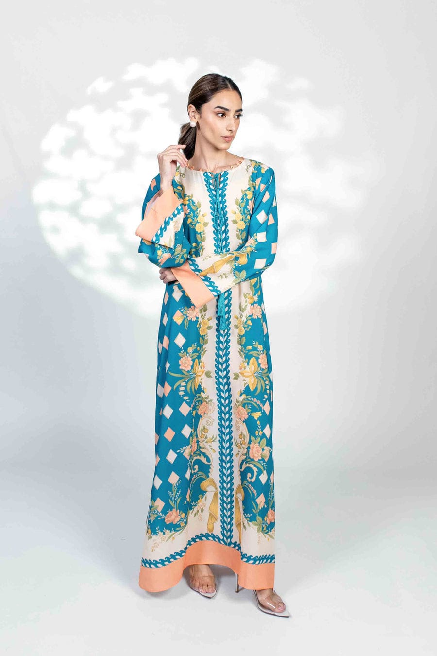 Nayab Azure Blossom Long Tunic