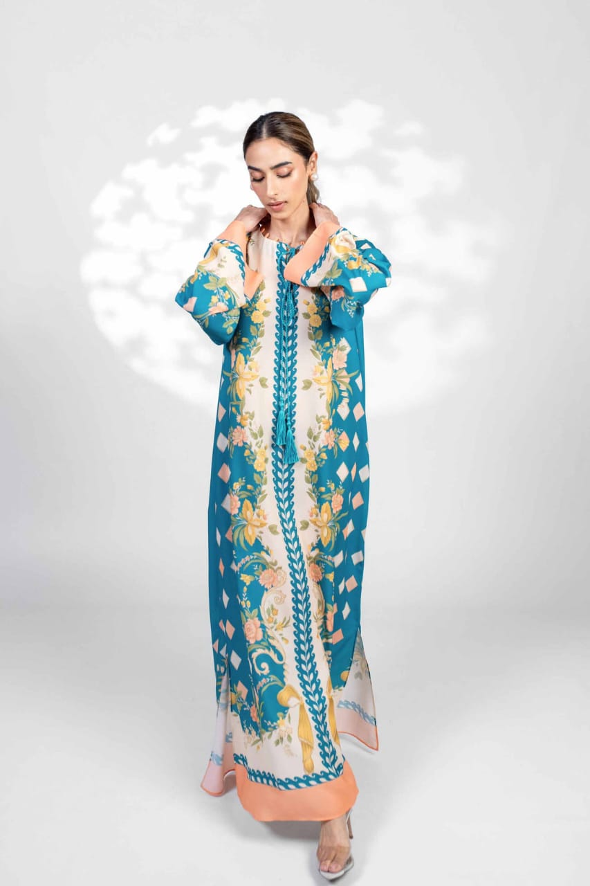 Nayab Azure Blossom Long Tunic