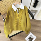 Arbella Cable Knit Shirt Sweater