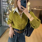 Arbella Cable Knit Shirt Sweater