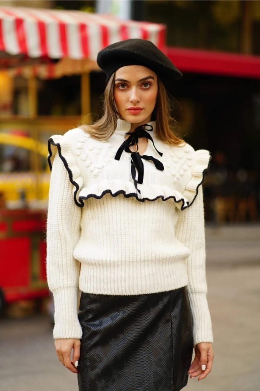 Amora Ruffle Knit Sweater