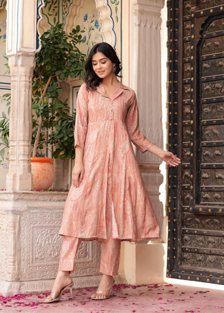 Aurelia Foil-Printed Long Co-ord Set