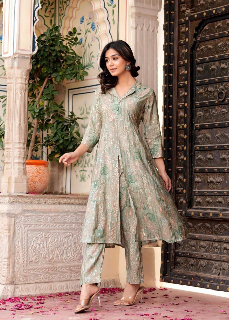 Aurelia Foil-Printed Long Co-ord Set