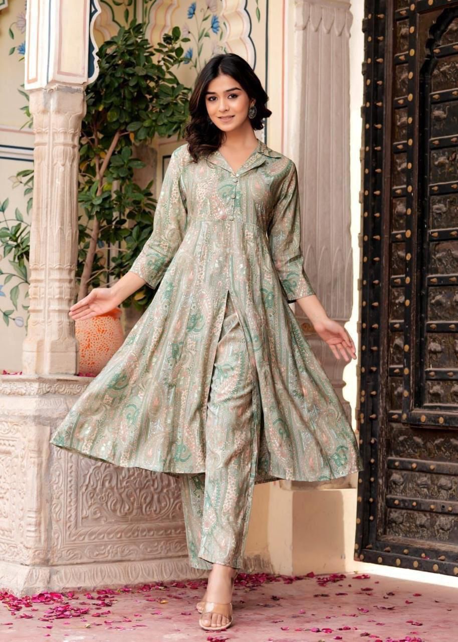 Aurelia Foil-Printed Long Co-ord Set