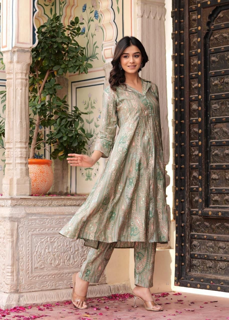 Aurelia Foil-Printed Long Co-ord Set