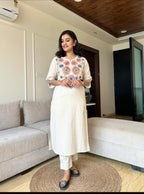 Aira Soft Cream Floral Kurta Set