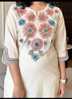 Aira Soft Cream Floral Kurta Set