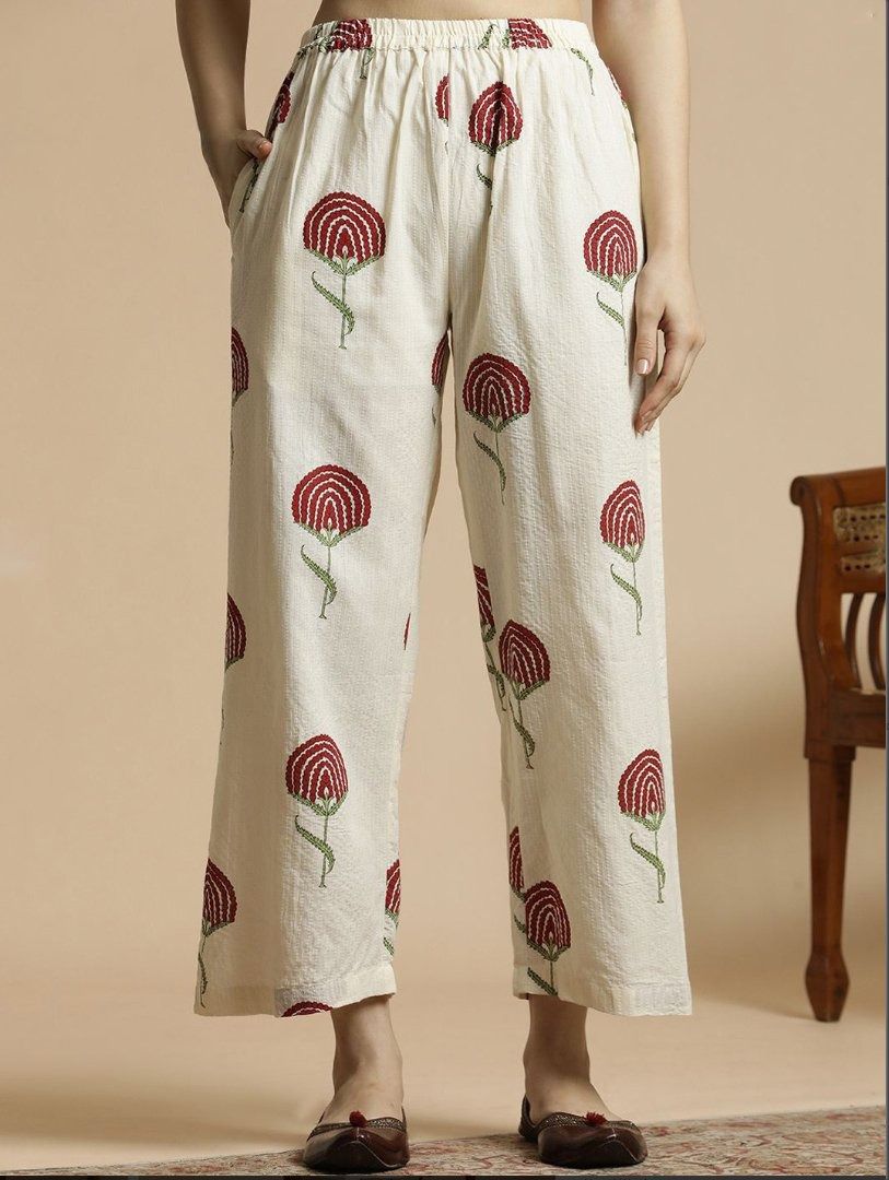 Scalloped Ivory Floral Embroidered cord -sets