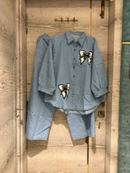 Whimsical Denim Shirt & Pant Set